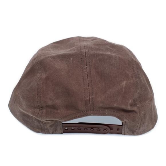 Retro 80s Quint Fishing Hat Jaws Movie Cap Brown Canvas 5 Panel Wax Waterproof - Picture 4 of 5